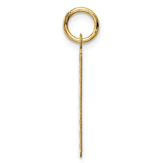 14K Yellow Gold Polished Razor Blade Charm Pendant Jewerly 25mm x 12mm {3}