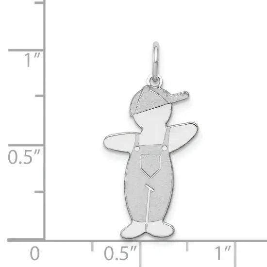 Sterling Silver Kid Charm Jewerly 26mm x 13mm {5}