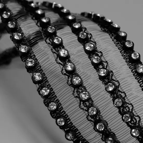 Aliya 1-1/2" Wide 4 Row Rhinestone Trim {4}