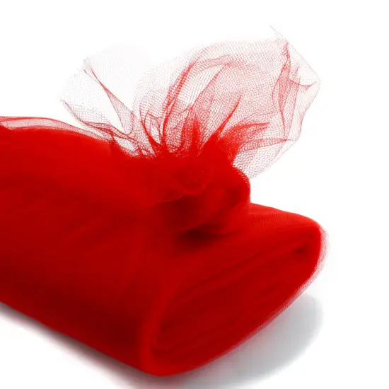 54" Tulle Fabric Bolt Red {1}