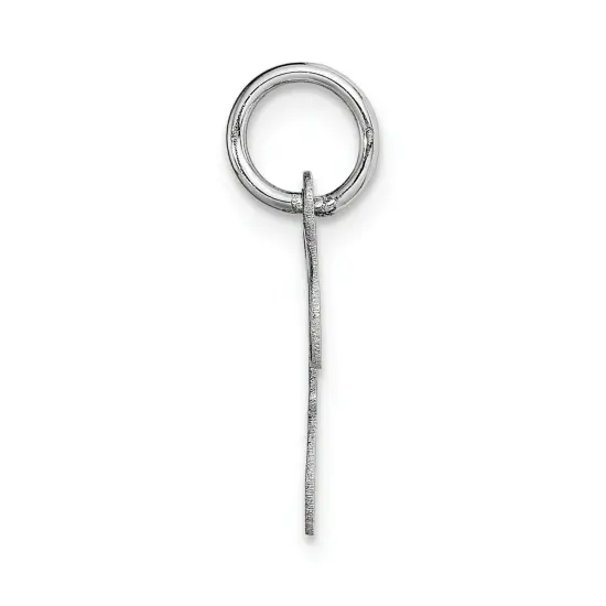 14K White Gold Small Script Initial Letter F Charm Jewerly 17mm x 8mm {3}