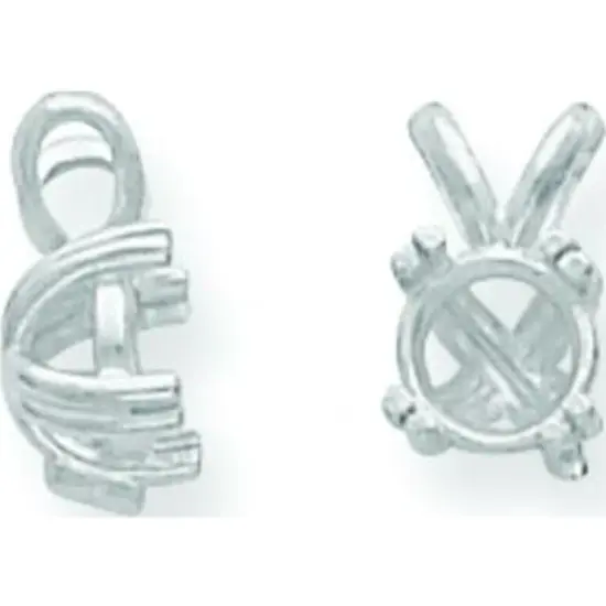 14K White Gold 0.5ct 4 Prong Round Pendant Setting {1}