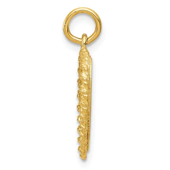 14K Yellow Gold Sweet Sixteen Heart Charm Pendant Jewerly 22mm x 15mm {3}