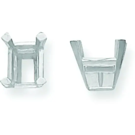 14K White Gold 4 Prong Emerald Cut Center Head 3x4.5mm {1}