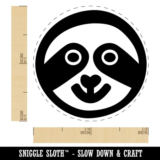Sloth Face Self-Inking Rubber Stamp for Stamping Crafting Planners Fuchsia {1}