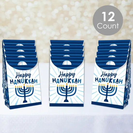 Big Dot of Happiness Hanukkah Menorah - Chanukah Holiday Gift Favor Bags - Party Goodie Boxes - Set of 12 {3}