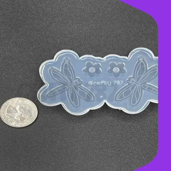 Dragonfly Dangle Earring Silicone Mold, Resin Mold, Uv Resin Silicone Mold, Jewelry Mold (C14) {3}