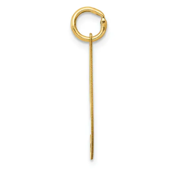 14K Yellow Gold Medium Fancy Script Initial I Charm Jewerly {3}