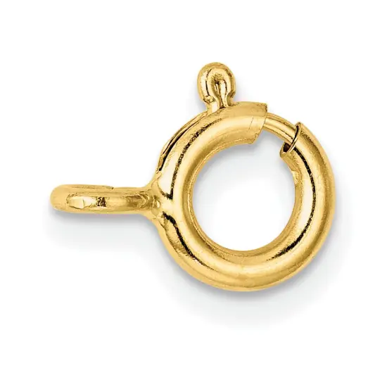 14K Gold Spring Ring Clasp (5.00Mm To 7.00Mm) {1}