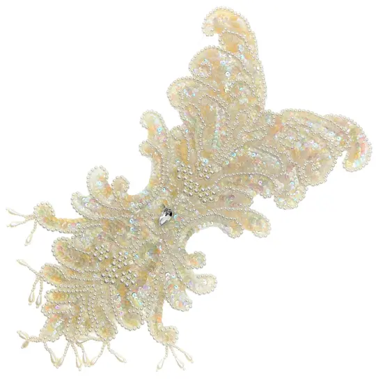 11" x 15" Vintage Oriental Teardrop Bridal Applique/Patch {1}