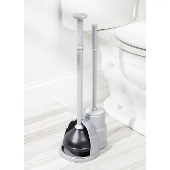 mDesign Hidden Plunger and Brush Set for Bathroom Toilet {2}