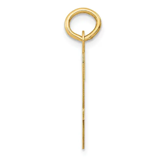 14K Yellow Gold Large Script Initial Letter W Charm Jewerly 22mm x 12mm {3}