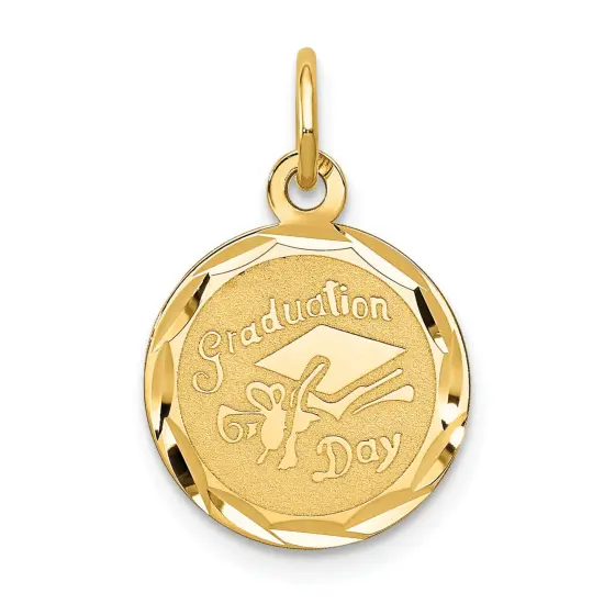14K Yellow Gold Graduation Cap Diploma Charm Pendant Jewerly 20mm x 14mm {1}