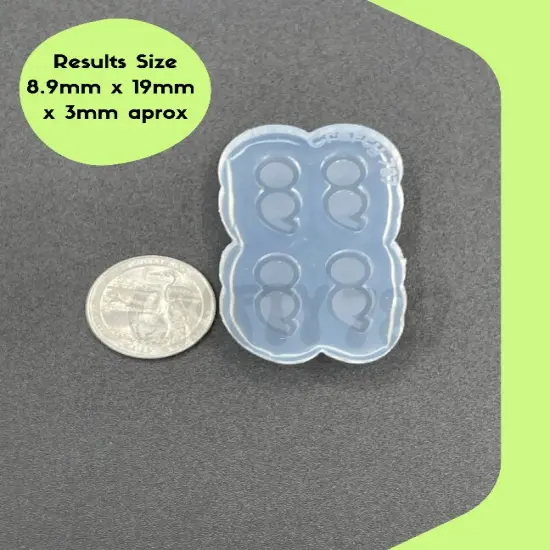 Semi Colon Bits Earring Silicone Mold, Resin Silicone Mold, Polymer Clay Mold (A15) {2}