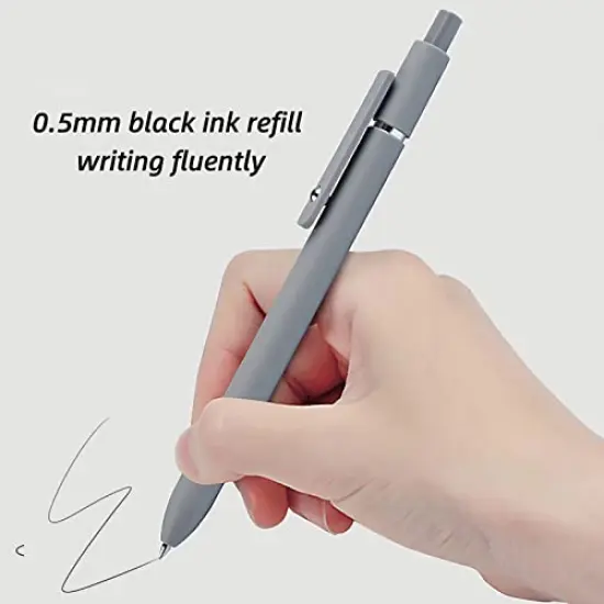 Gel Pens, 5 Pcs 0.5mm Japanese Black Ink Pens Fine Point Smooth Writing Pens, High-End Series Pens for Journaling Note Taking, Cute Office School Supplies Gifts for Women Men (Morandi) {5}