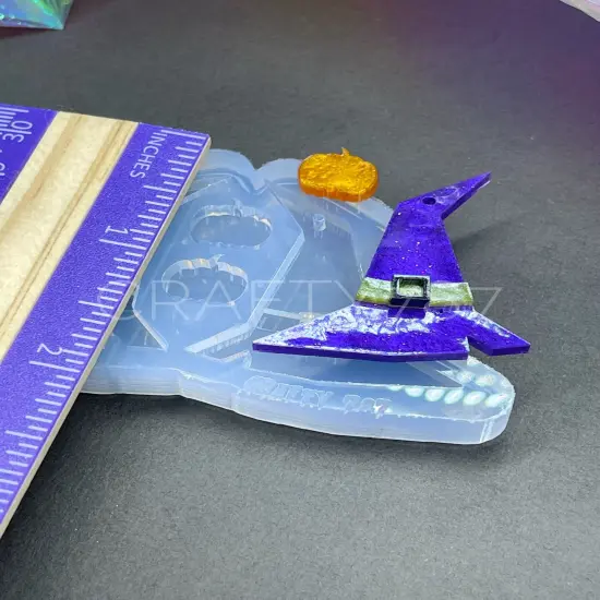 Witch Hat Dangle Earring + Mini Pumpkin Silicone Mold(C4) {4}