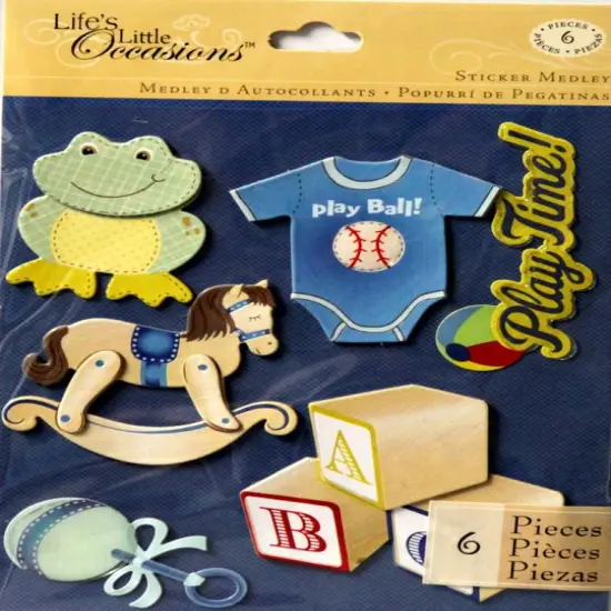 K & Company Life's Little Occasions Baby Boy Toys Stickers Medley {1}