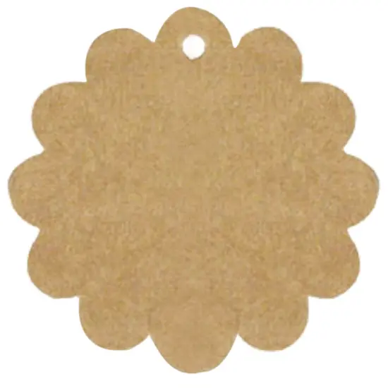 Wrapables 50 Gift Tags/Kraft Hang Tags with Free Cut Strings for Gifts, Crafts & Price Tags Flower {1}