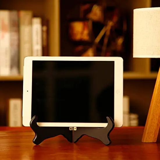 2 Packs Wooden Plate Stands for Display, Plate Holder Display Stand, Picture Frame Stand Easels, Tabletop Art Holder, Decorative Book Dish Stand {2}