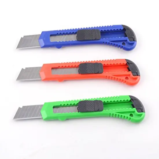 eZthings Heavy Duty Box Cutters Openers Utility Knives with Snap Off Blades Variety Knife Set {4}