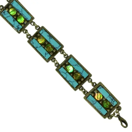 Antique Inspired Turquoise with Shell Bracelet {2}