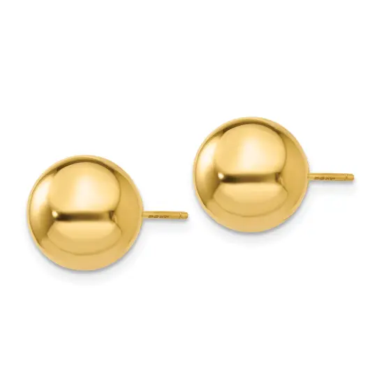 14K Yellow Gold Ball Stud Earrings Jewelry 10mm 10mm x 10mm {3}