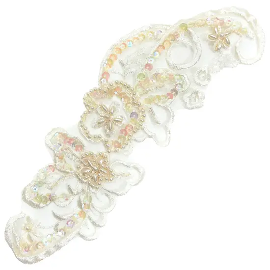 Vintage Flower With Swirl Bridal Applique/Patch Pack of 2 {1}