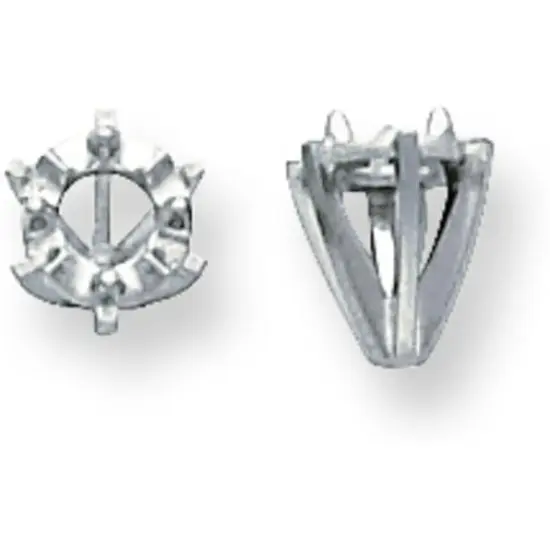 14K White Gold 6 Prong Round Low Illusion Setting 2mm {1}