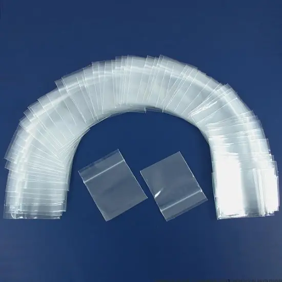 100 Self Sealing, Zipline Brand Bags, Clear 2 mil. Thick Plastic - 2' X 2' (50mm x 50mm) {1}