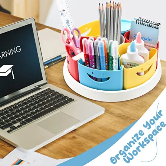 360&deg; Spinning Pen Holder and Pencil/Marker Organizer Caddy for Desk for Office, Classroom - Kids Craft Supplies Organization and Storage {4}