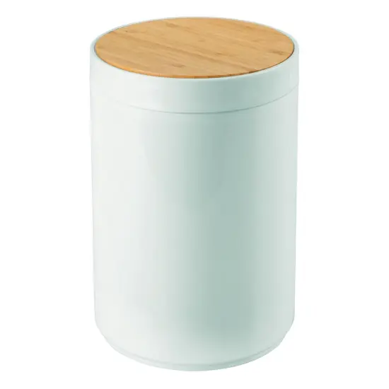 mDesign Plastic Round Trash Can Small with Swing-Close Lid {4}