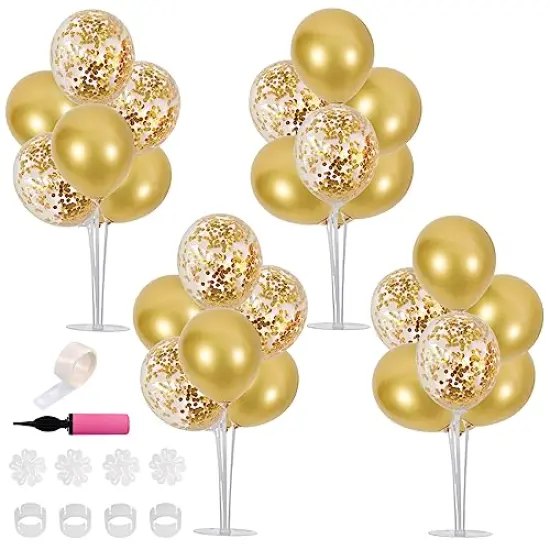 Gold Balloon Centerpieces for Table Gold Balloons Stand Kit for 2023 Graduation Party Decorations Father Day Engagement 30th 40th 50th 60th 70th 80th 90th Birthday Anniversary Decorations {1}