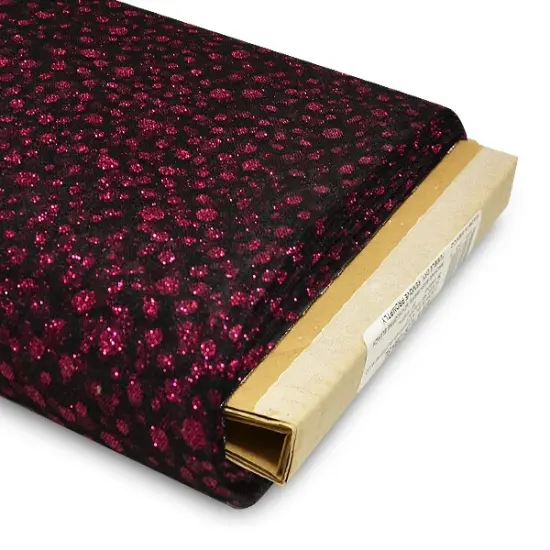 Premium Glitter Dots Tulle Fabric Bolt of 54" X25 Yards Black/Fuchsia {1}