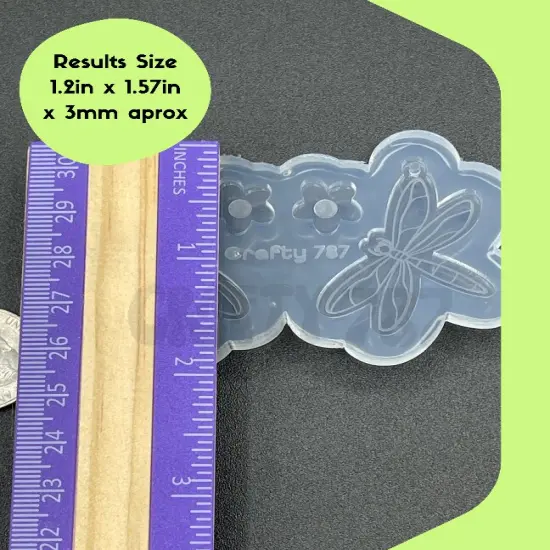 Dragonfly Dangle Earring Silicone Mold, Resin Mold, Uv Resin Silicone Mold, Jewelry Mold (C14) {2}
