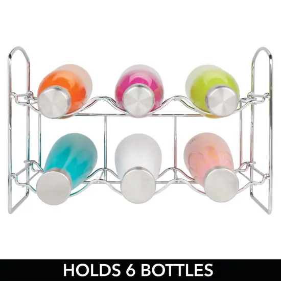 mDesign Collapsible Metal Water Bottle, Wine Rack Holder {3}