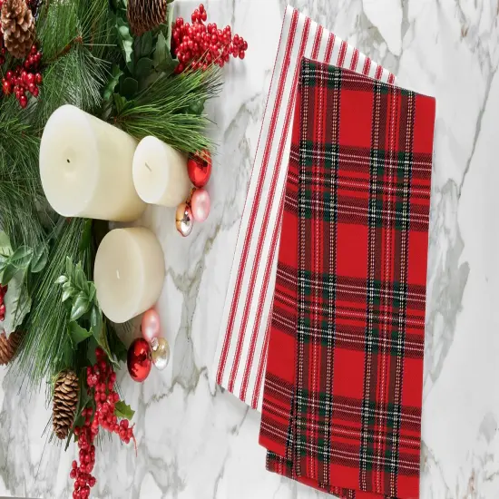 27" x 18" Arlington Plaid Lodge Cabin Everyday Holiday Christmas Woven Cotton Dish Kitchen Towel Decor Decoration {4}