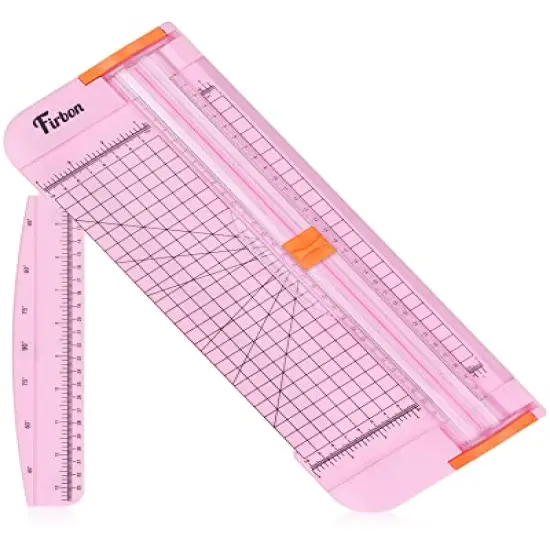 A4 Paper Cutter 12 Inch Titanium Straight Paper Trimmer with Side Ruler for Scrapbooking Craft, Paper, Coupon, Label, Cardstock(Pink) {2}