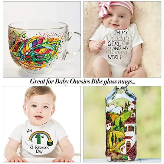 Fabric Markers Permanent - Set of 24 Colors, Fine Tip, No Bleed, Child Safe & Non-Toxic for T-Shirts, Baby Clothes, Onesies, Bibs, White Pillow, Canvas Tote Bags, and Clothing {6}