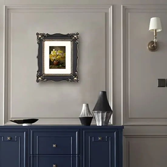 8x10 Picture Frame Baroque Picture Frames 8 by 10 Vintage Frames for Picture Artwork in Black & Gold {4}