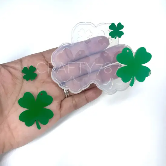 Four Leaf Clover Shamrock Earring Silicone Mold (D5) {5}