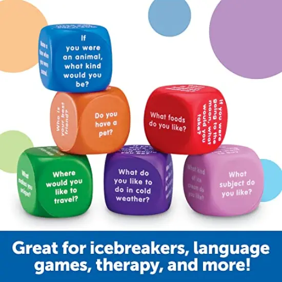 6 Pieces Ages 6+ Foam Cubes for Social-Emotional Learning School Counselor Supplies Speech Therapy Toys Ice Breaker Cubes {5}