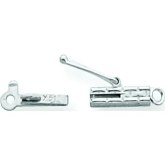 14K White Gold Barrel Clasp 8.3mm {1}