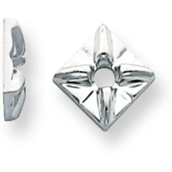 14K White Gold Square Top Setting 2.4mm 9mmOD {1}