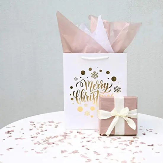 100 Sheets 20X14 Premium Metallic Rose Gold Tissue Gift Wrap Paper Bulk, Great for Gift Bag, Recyclable Gift Wrapping Accessory, Perfect for Small Gift bags, Pinata, Wedding, Party, Cutout {6}
