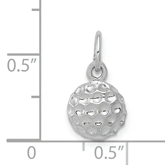 14K White Gold Golf Ball Charm Sports Jewelry Pendant 15mm x 9mm {4}
