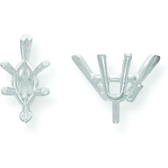 14K White Gold 6 Prong Marquise Peg V-End Setting 6x3mm {1}