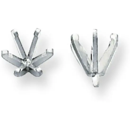 14K White Gold 6 Prong Round Peg Low Setting 4.6mm {1}