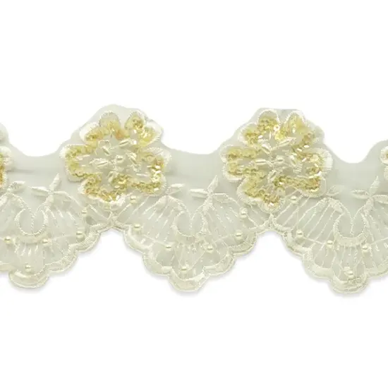 3 1/2" Vintage Rose Lace Trim White {2}