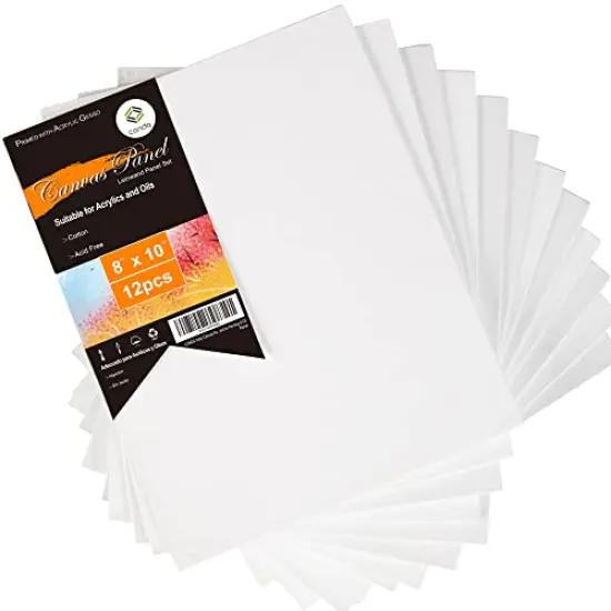 12 Pieces Artist Canvas Panels 8 x 10 inch, Primed, 100% Cotton, Artist Quality Acid Free Canvas Board for Acrylic, Pouring Watercolor & Oil Painting {2}