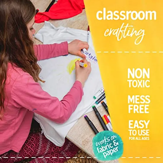 Fabric Pens for Clothes - 24-Pack Permanent No-Fade Markers, No-Bleed, Machine Washable Shoe Markers for Fabric Decorating and Laundry, Easily Erases Stains {5}